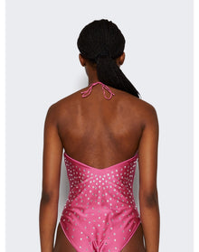 Oséree | Women | Gem Necklace Maillot | Flamingo Pink