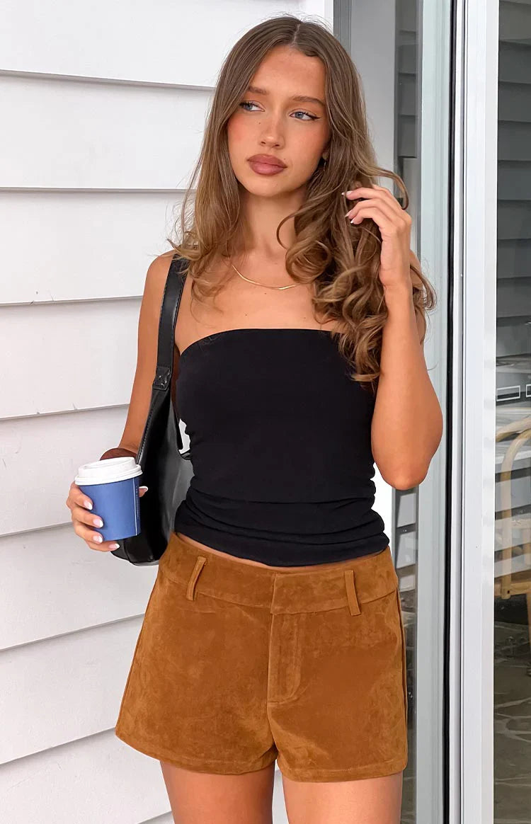 Ottie Suedette Shorts | Tan