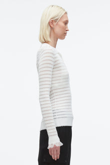 Shadow Stripe Pullover Polo | Ivory