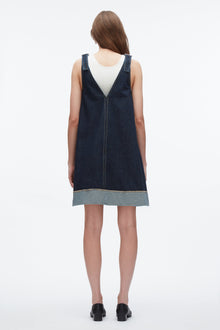 Denim Trapeze Mini Dress | Dark Indigo