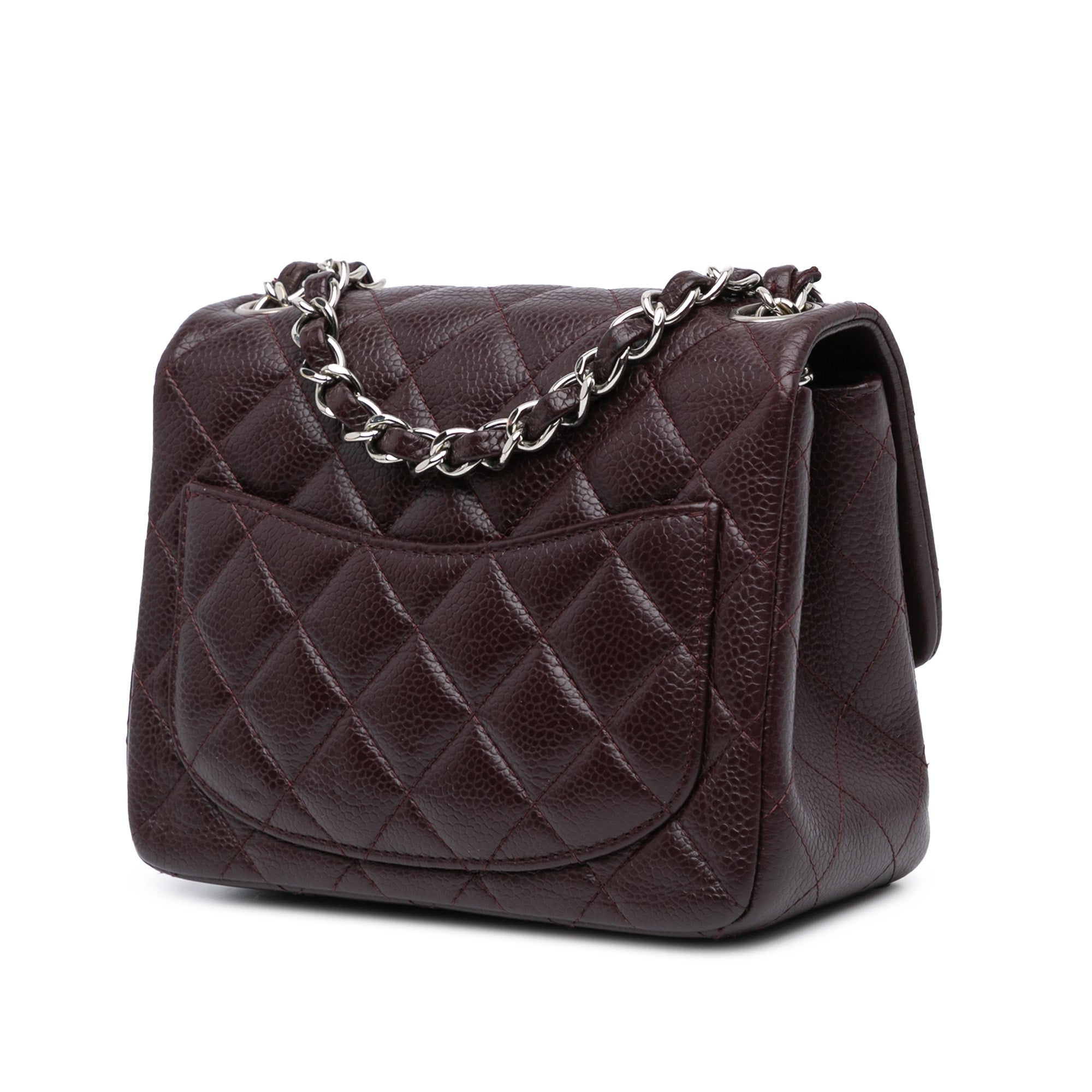 Chanel | Pre-Owned Mini Square Classic Caviar Single Flap | Brown/Dark Brown