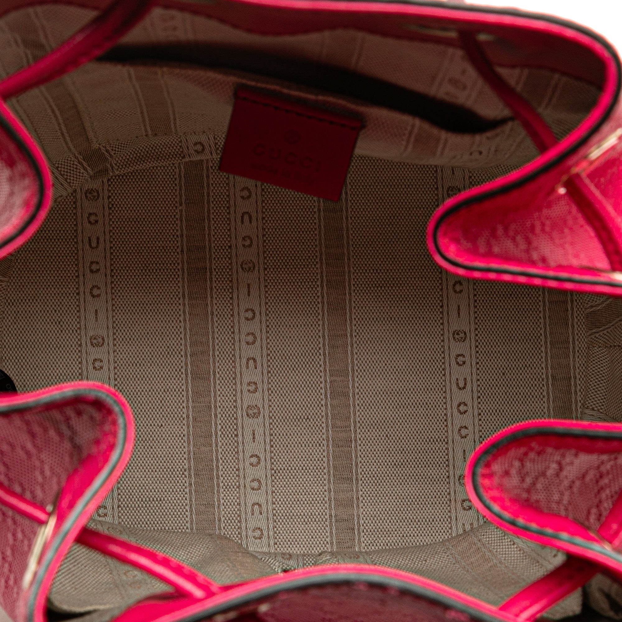 Gucci | Pre-Owned Diamante Leather Bright Bucket Bag | Pink/Hot Pink