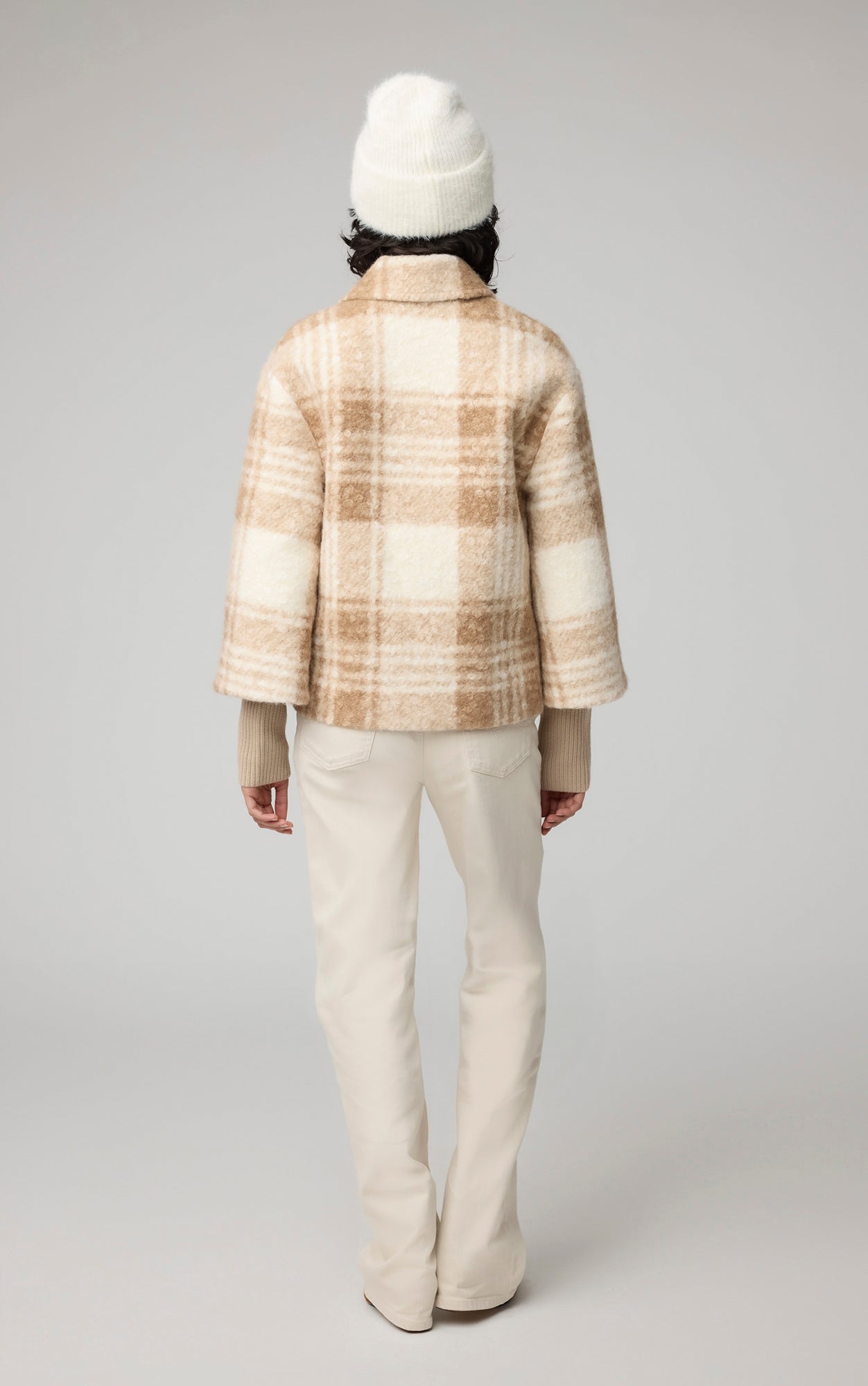Pauline Relaxed-Fit Plaid Jacket With Biker Collar | Hush