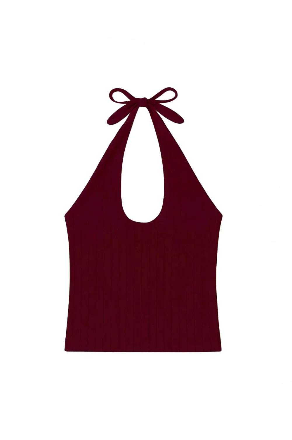 Pauline Pointelle Halter Top | Merlot