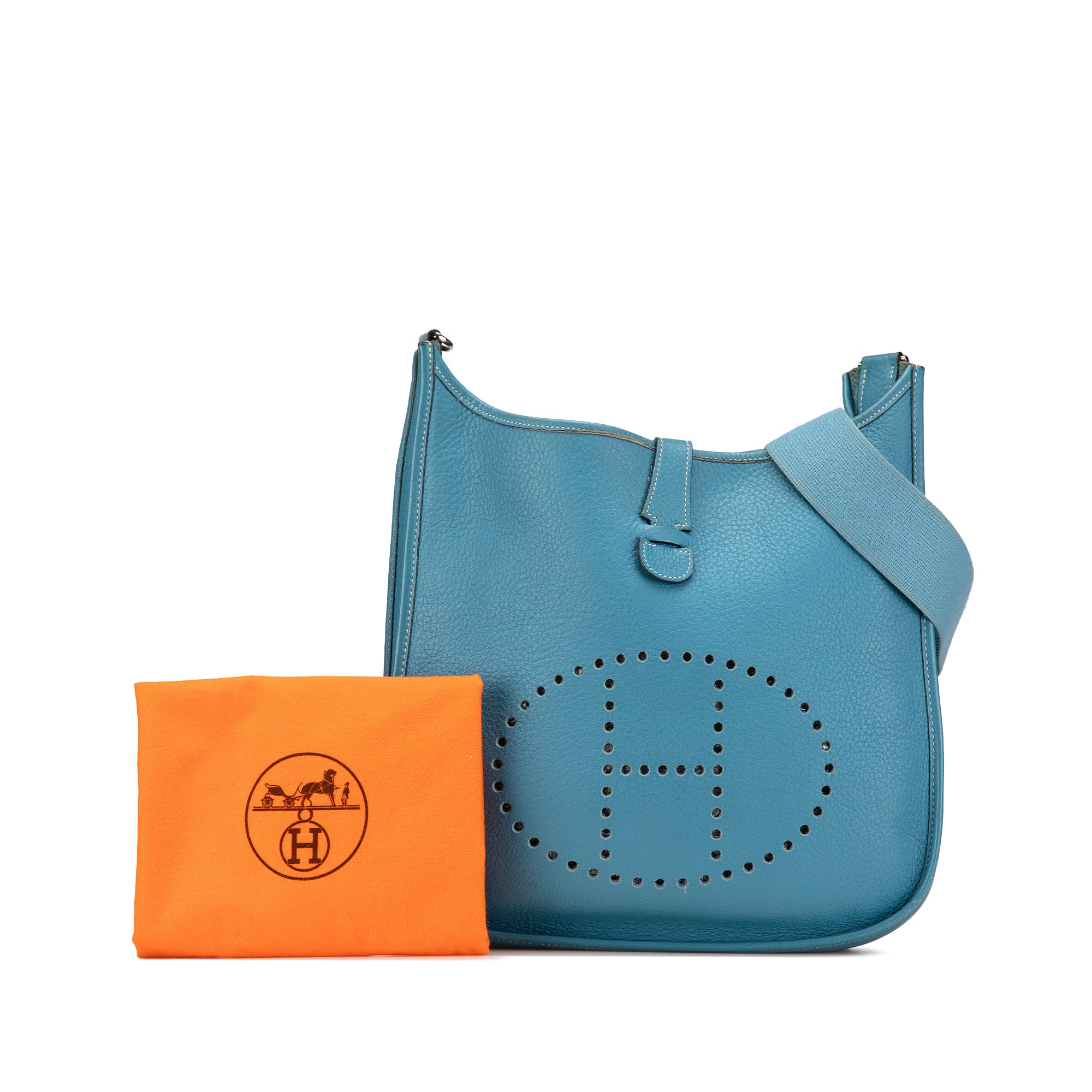 Hermes | Pre-Owned Clemence Evelyne II GM | Blue/Light Blue