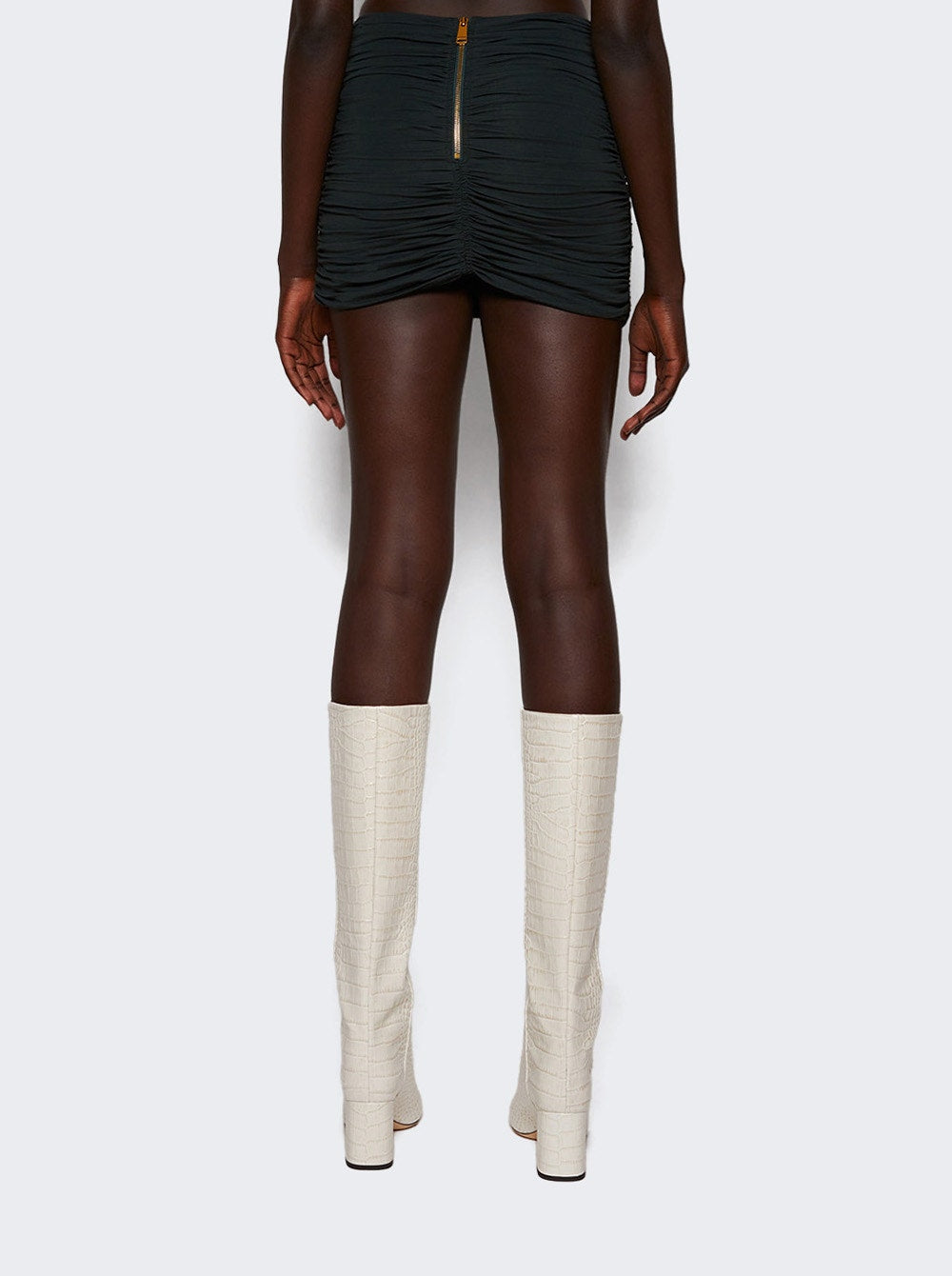 Women | AREA | Heart Ruched Mini Skirt | Green