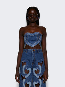 AREA | Patchwork Heart Bandeau Medium Wash | Blue