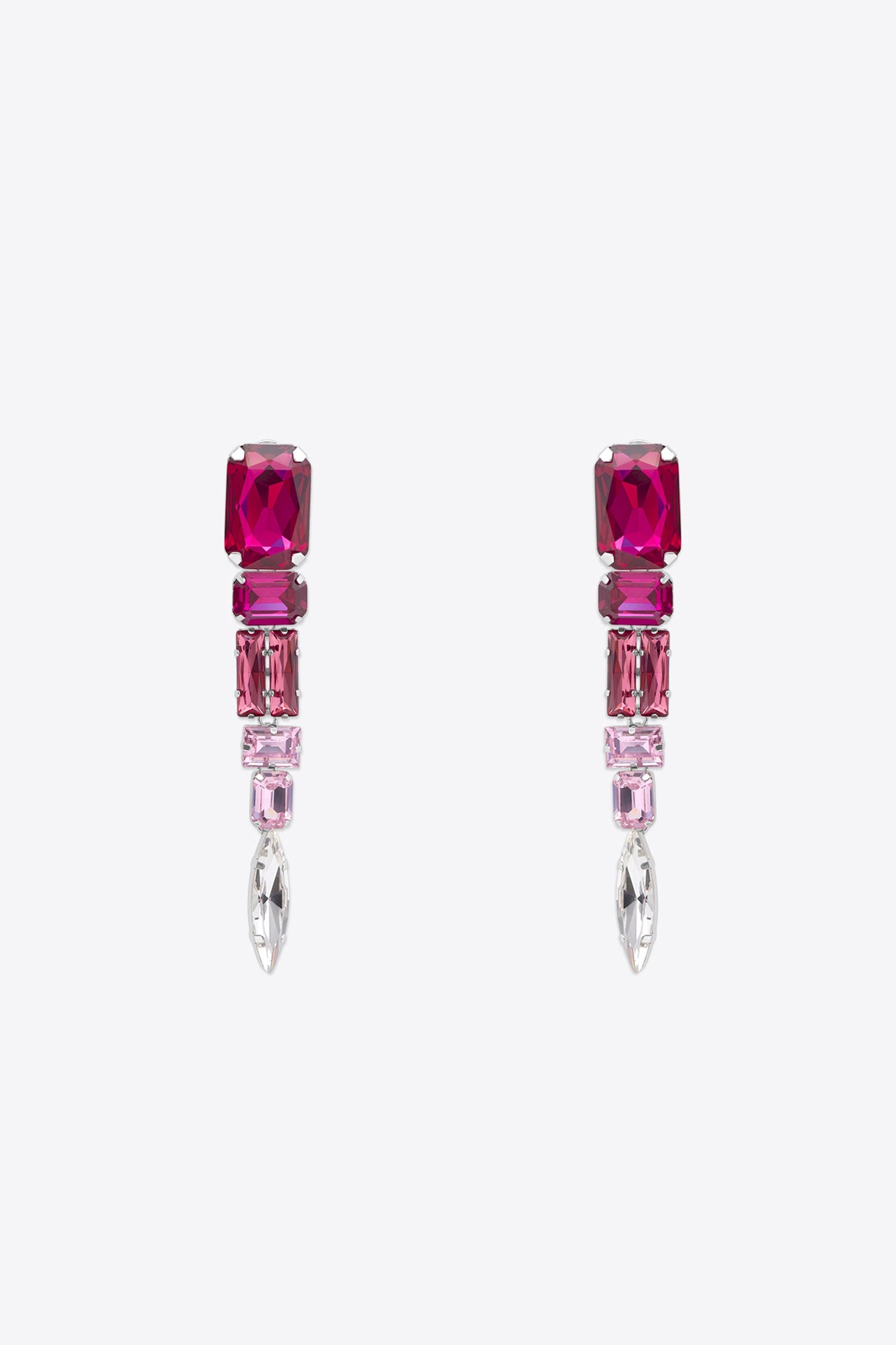 Ombre Crystal Drop Earrings | Ombre Pink