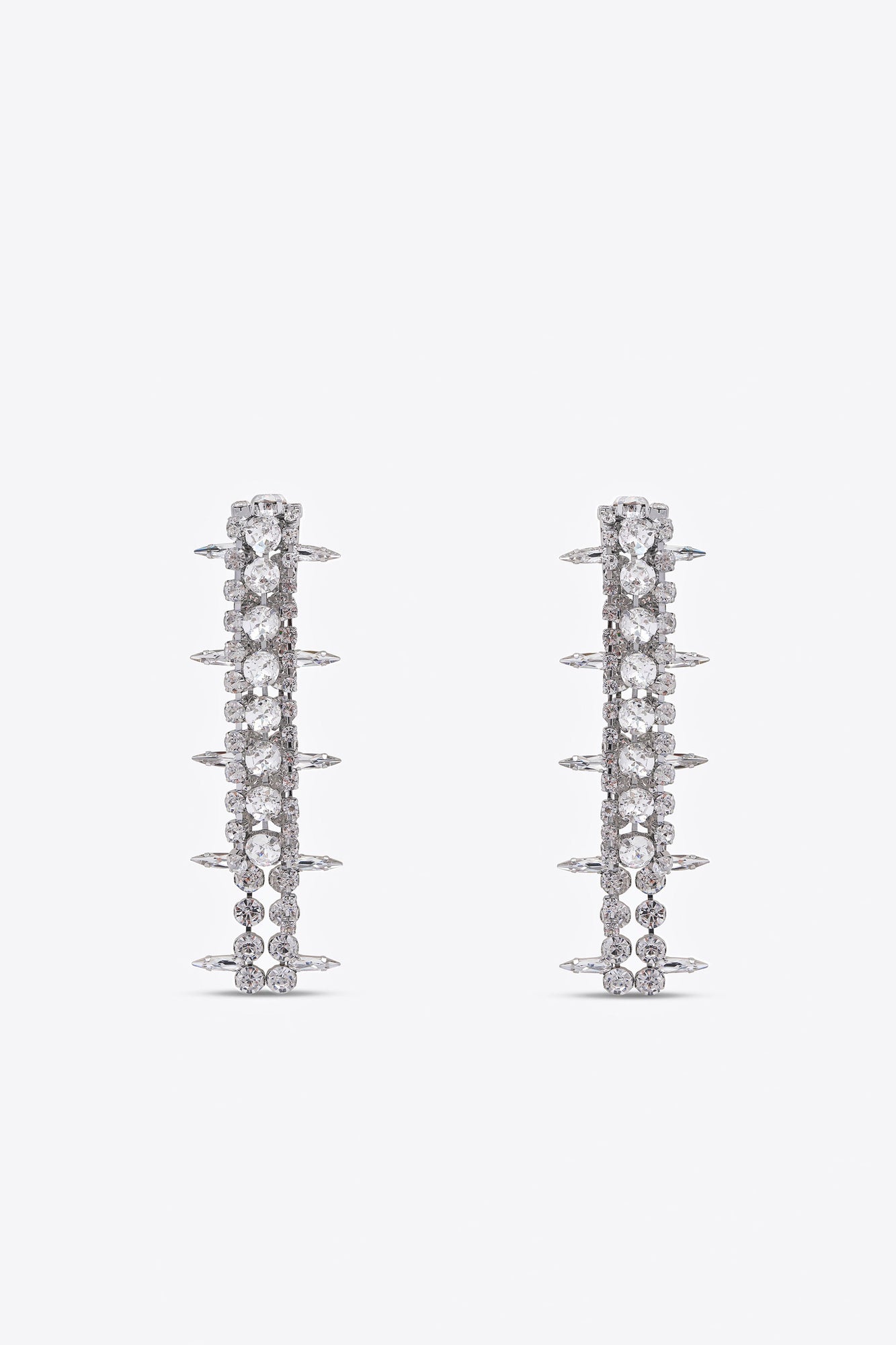Crystal Fringe Drop Earrings | Clear Crystal/Silver