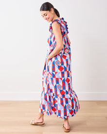 Underwater Mosaic - Serenity Dress - Retro Red - Printfresh