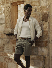 Men | Jacquard Zip Front Cardigan | Ivory