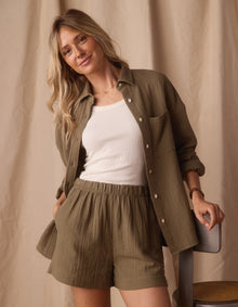 Women | Kalo Weekender Overshirt | Deep Sage