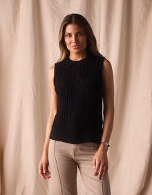 Women | Adelaide Knit Hi-Neck Tank | Black