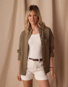 Women | Kalo Weekender Overshirt | Deep Sage