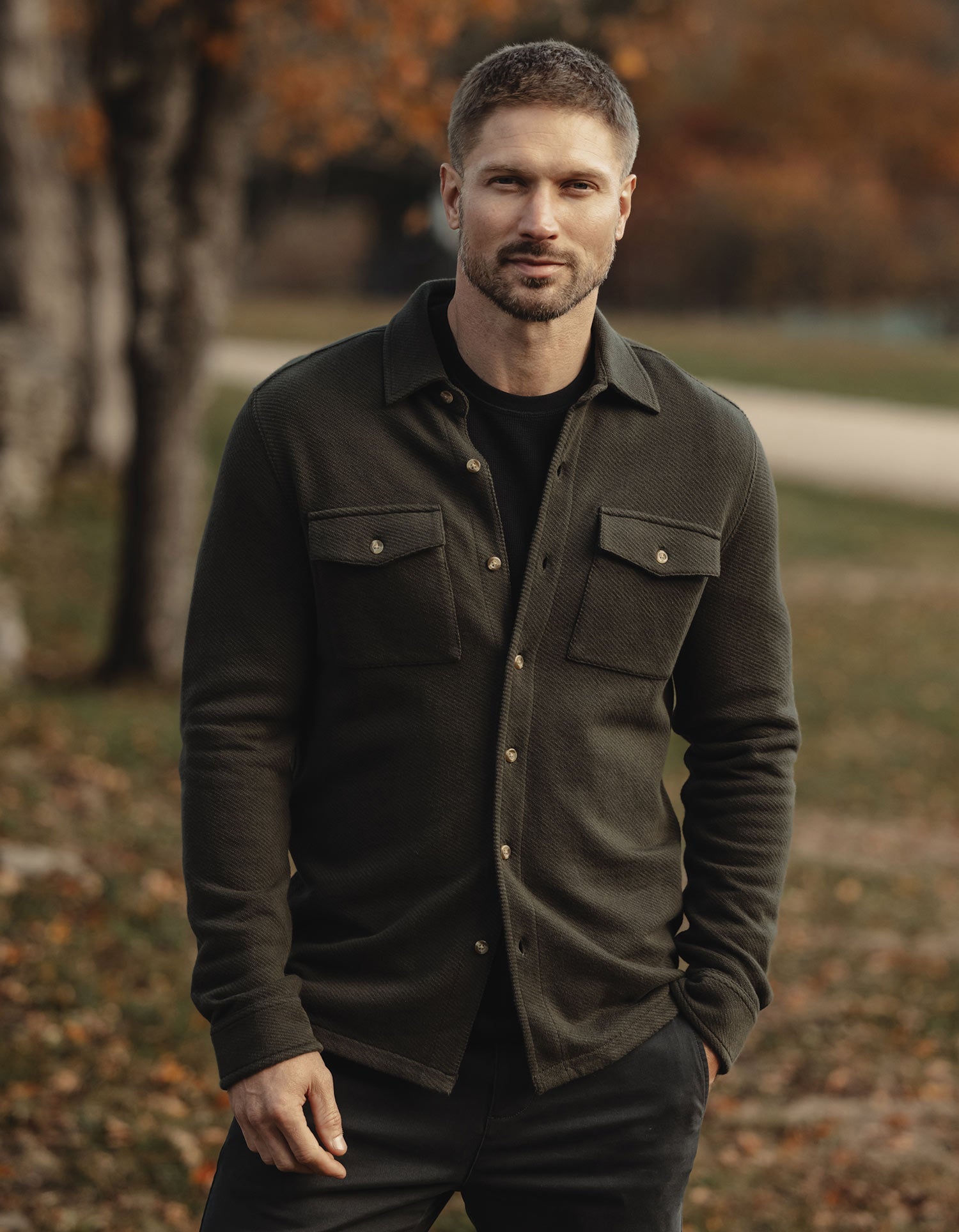 Men | Looped Terry Button Up | Alpine