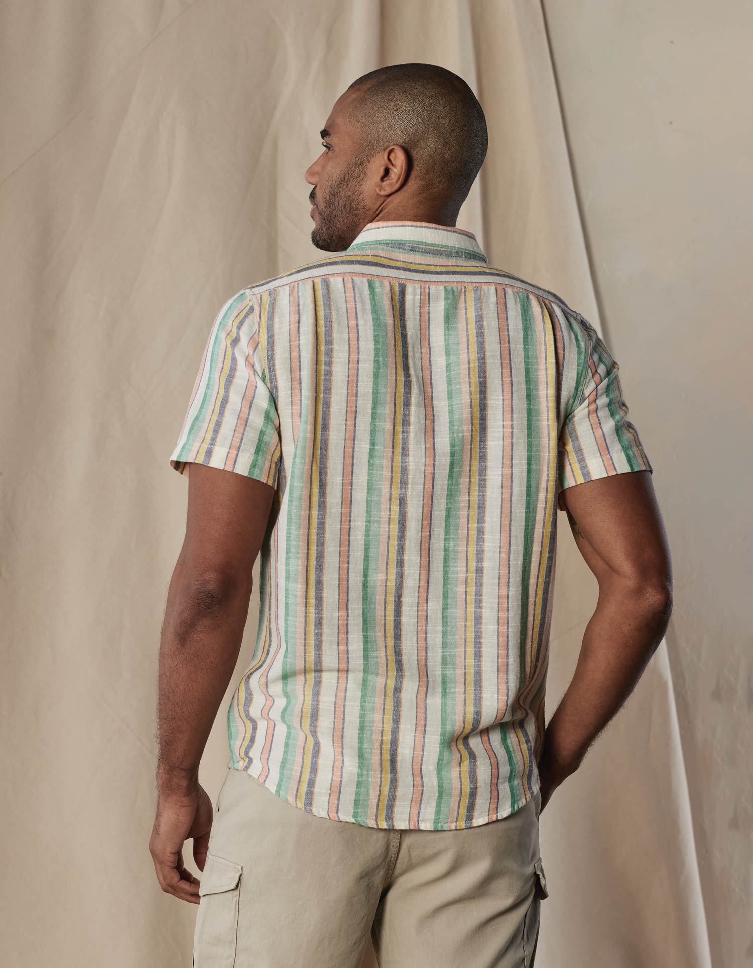 Men | Freshwater Short Sleeve Button Up Shirt | Sherbet Stripe