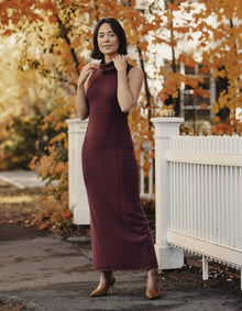 Women | Eloise Column Dress | Port Wine