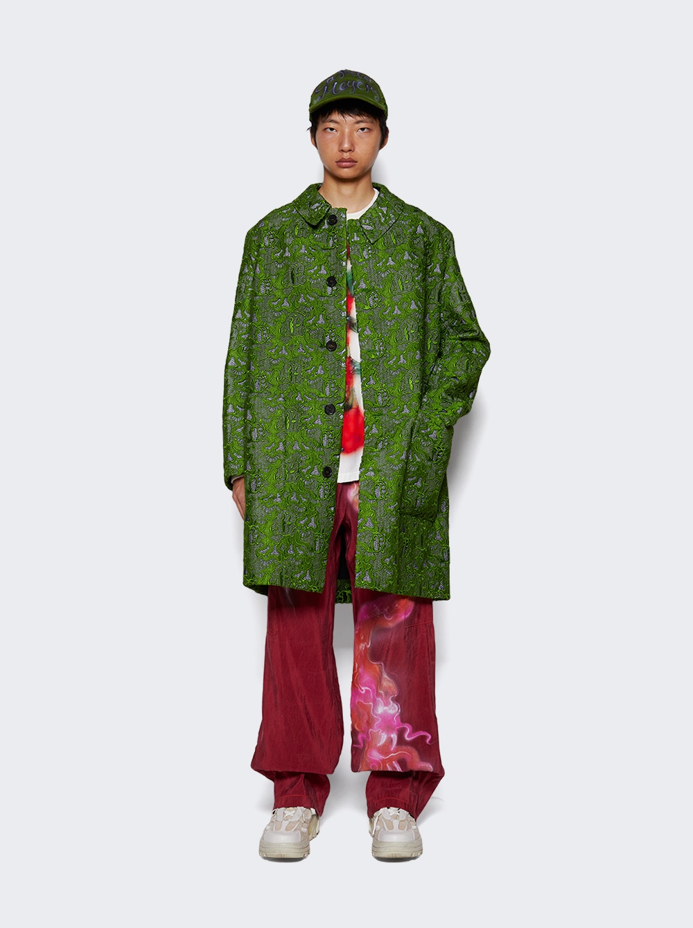 Men | Casella Meyer | Silk Dragon Cargo Pants | Red