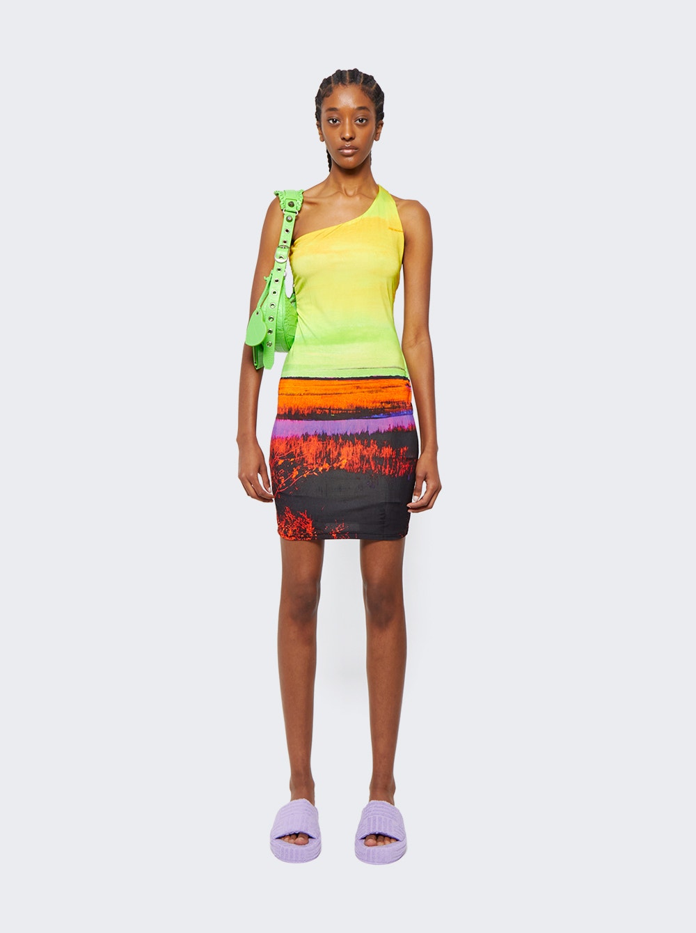 Women | Louisa Ballou | One Shoulder Plunge Back Mini Dress | Sunrise