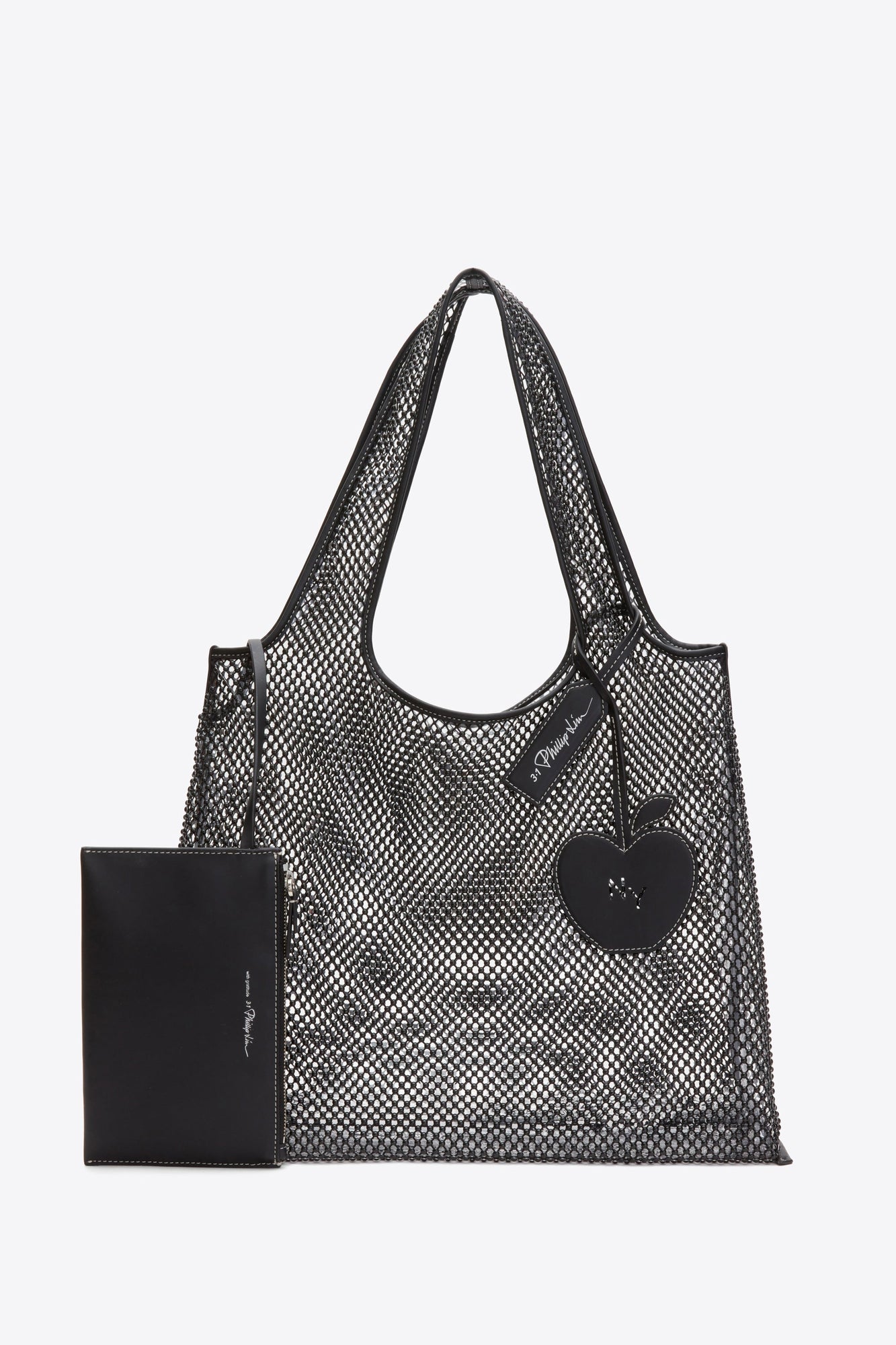 Embellished Mesh Market Tote | Black