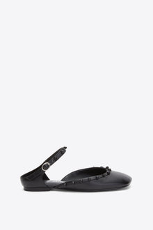 ID Mary Jane Flat with Leather Craft | Black