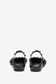 ID Mary Jane Flat with Leather Craft | Black