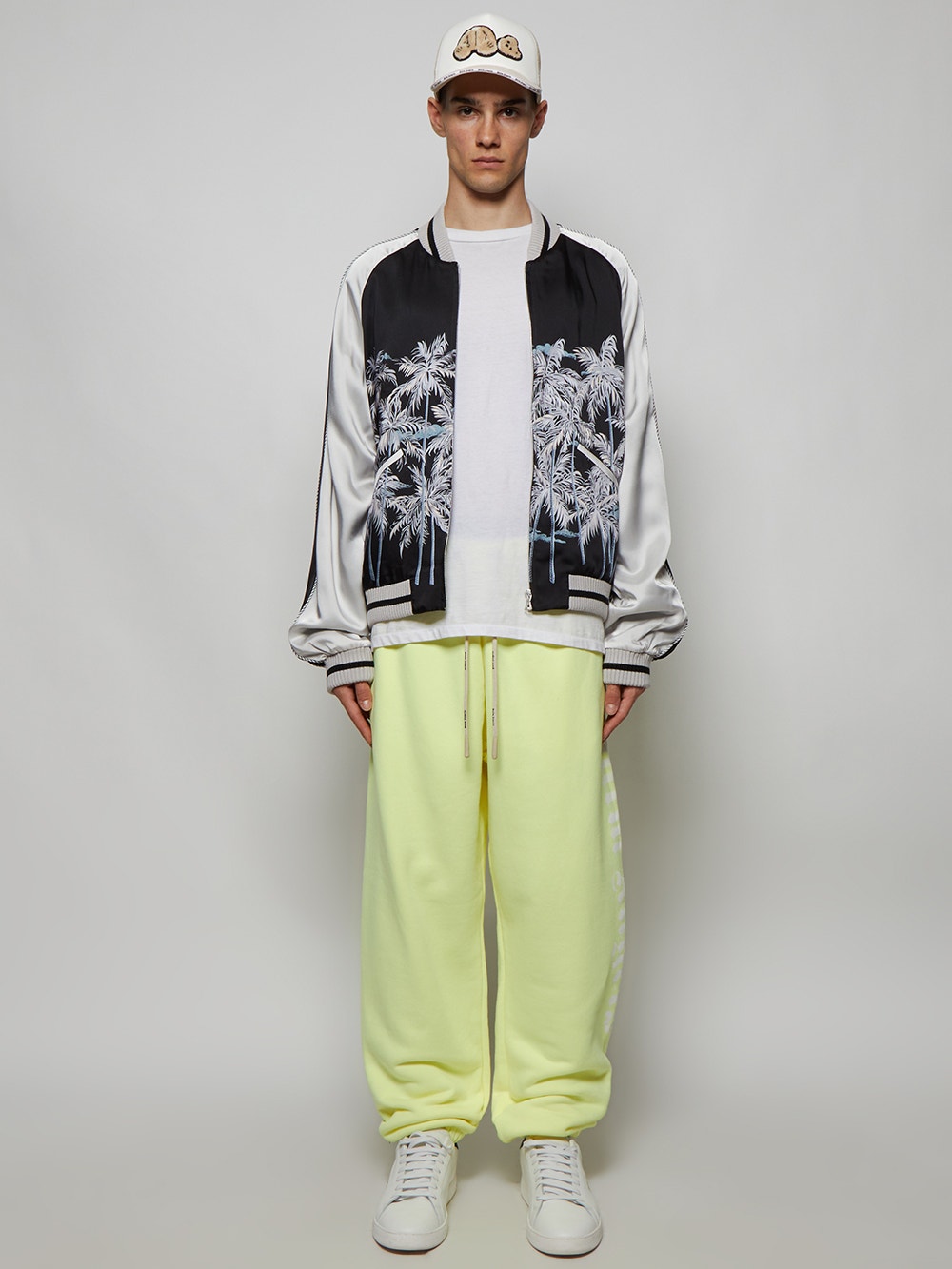 Men | Palm Angels | Logo Drawstring Motif Sweatpants | Fluorescent Yellow