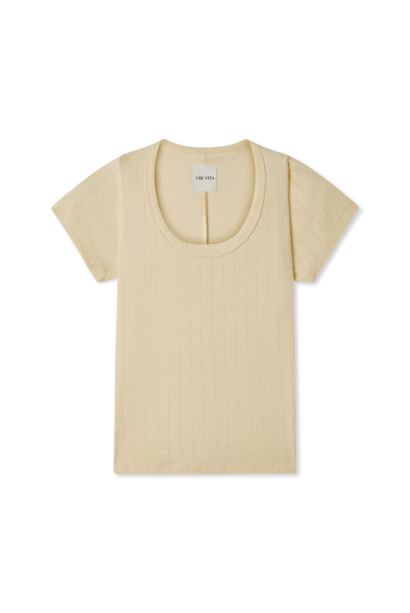 Pointelle Scoop Tee | Dune