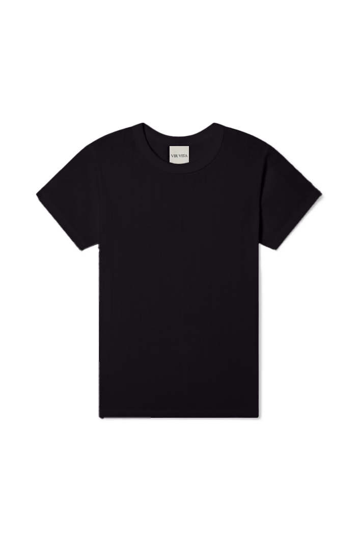 Pointelle Tee | Black