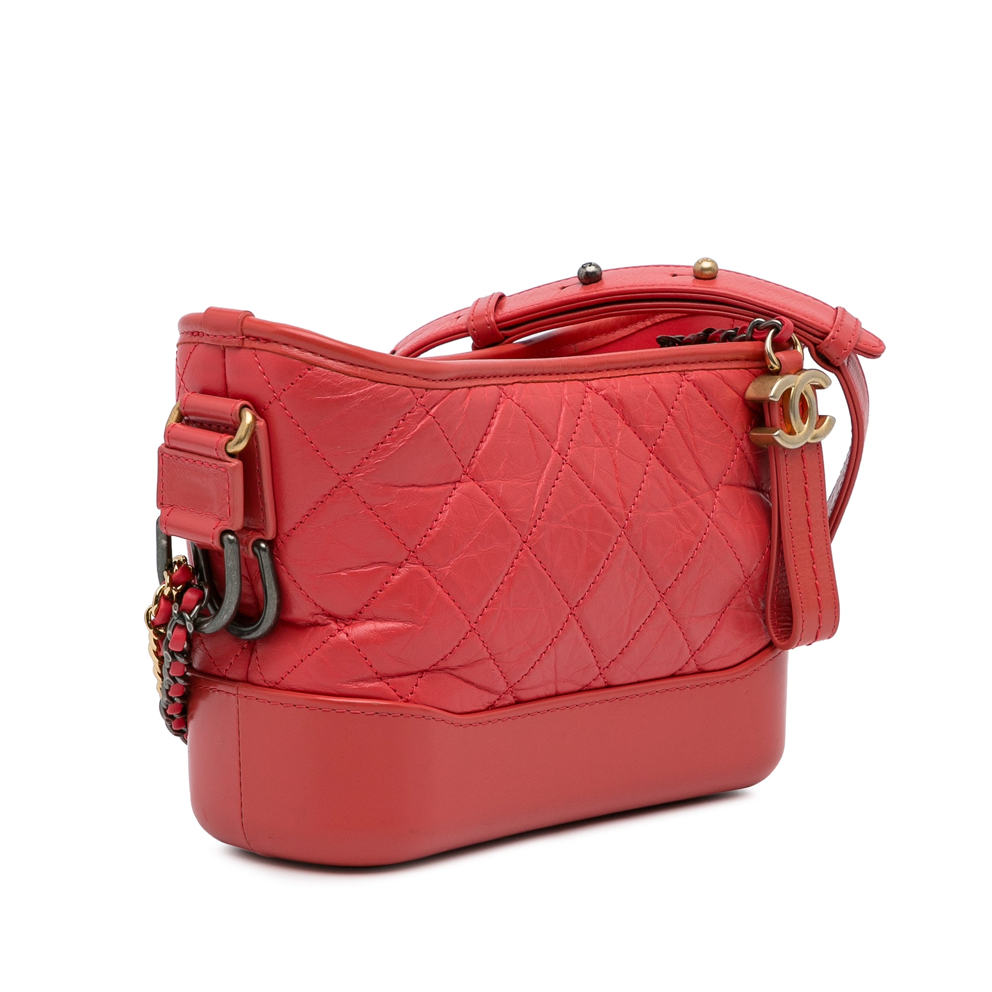 Chanel | Pre-Owned Small Chevron Lambskin Gabrielle Crossbody - II | Red