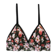 Signature Lace Padded Bralette | Dark Room Blooms (Black)