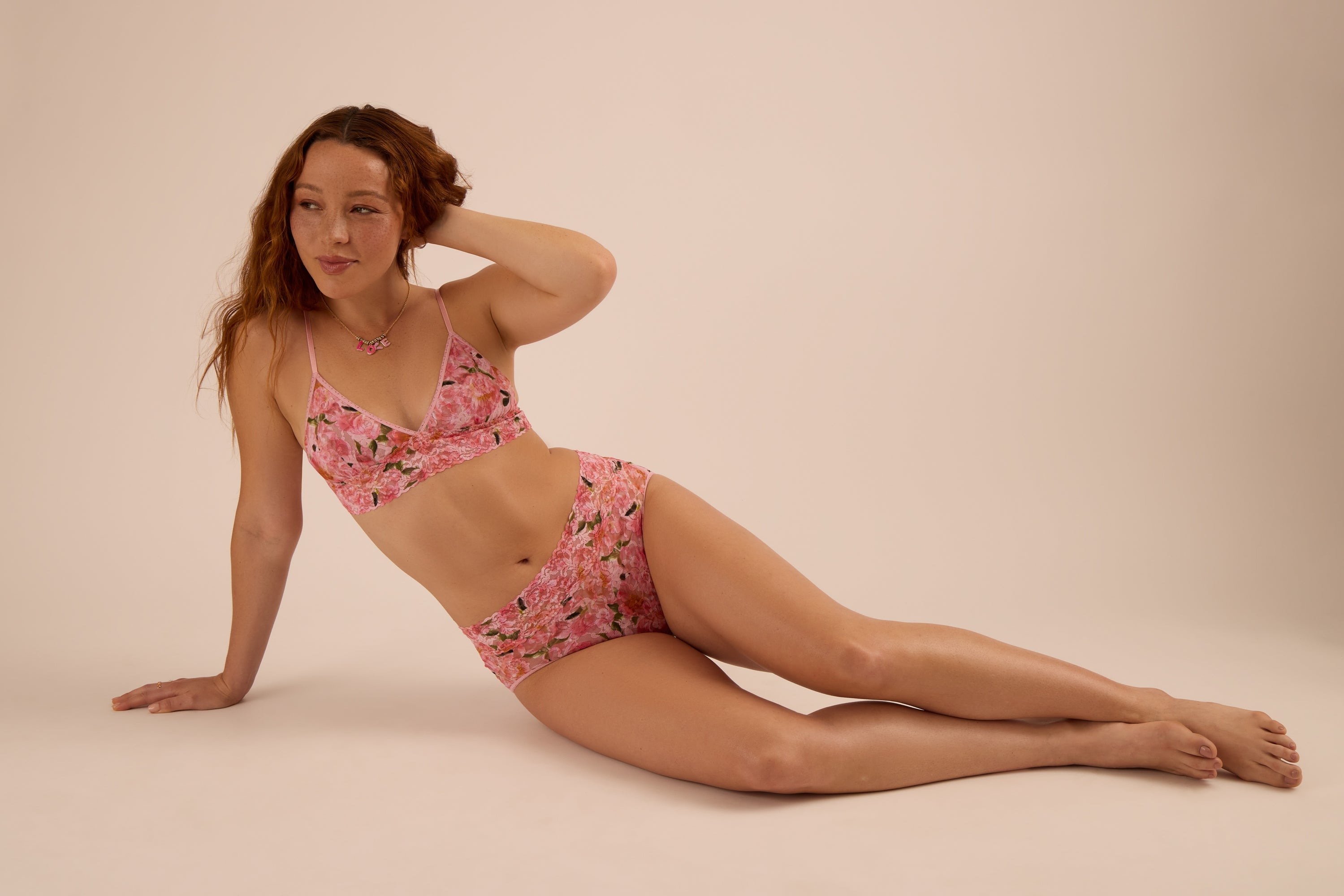 Signature Lace Padded Bralette | Dancing Petals (Pink)