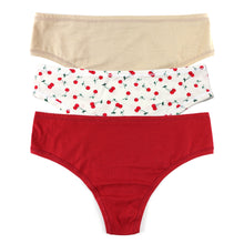 3 Pack Playstretch Natural Rise Thong | Chai/Cherry On Top/Cayenne