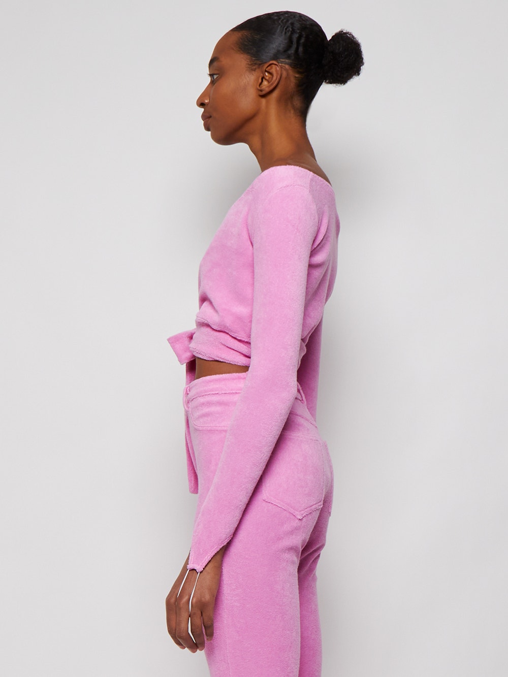 Women | Maisie Wilen | Terry Cropped Dramady Top | Pink