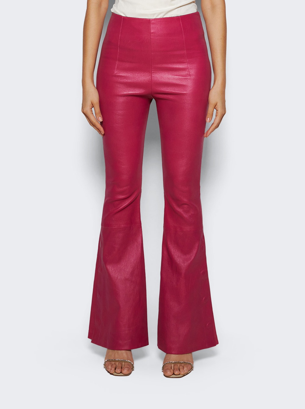 Amiri | Flare Leather Leggings Fuchsia Pink