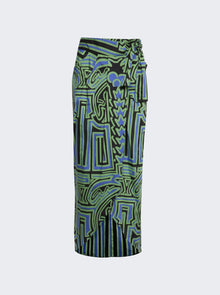 Women | Johanna Ortiz | Dialecto Tropical Wrap Skirt And Neon Green | Black
