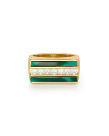 Panini Ring - Malachite | Plated Gold