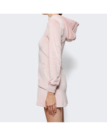 Palm Angels | Women | Chenille Hooded Mini Dress | Pink Butter