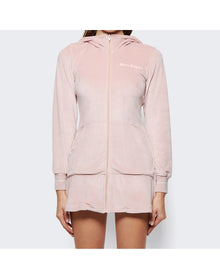 Palm Angels | Women | Chenille Hooded Mini Dress | Pink Butter