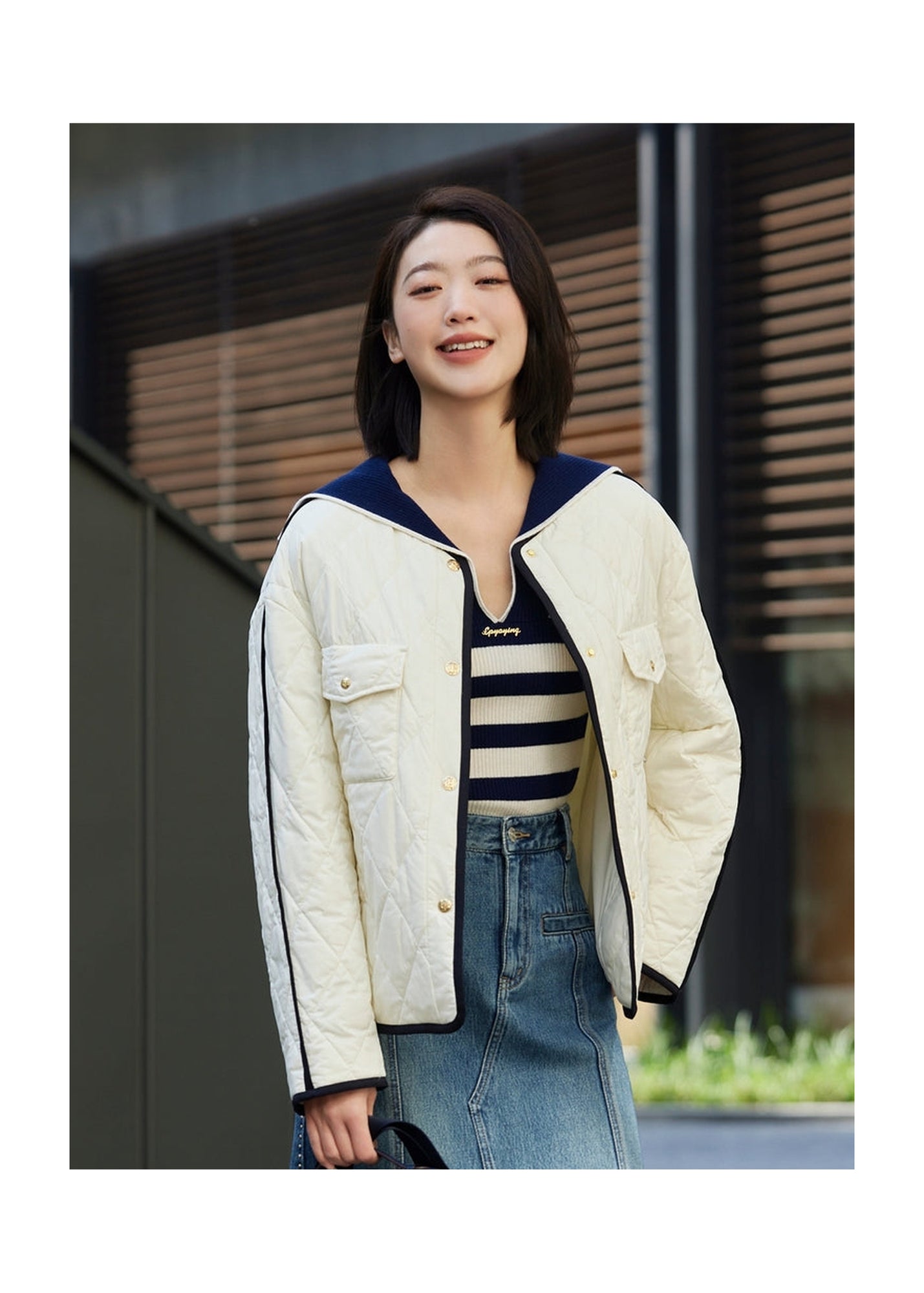 Parisian-Style Cotton Jacket | White