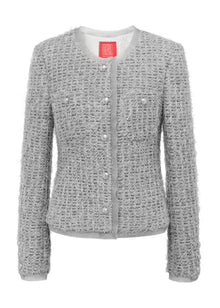 Parisian-style Boucle Jacket | Grey