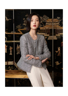 Parisian-style Boucle Jacket | Grey
