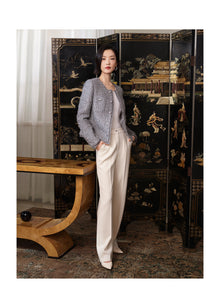 Parisian-style Boucle Jacket | Grey