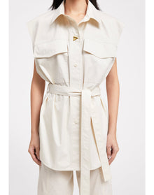 Pepe | Sleeveless Poplin Shirt | Off White