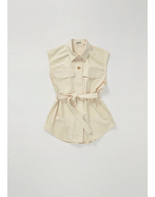 Pepe | Sleeveless Poplin Shirt | Off White