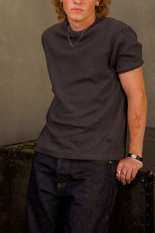 Perfect Slim Ribbed Tee | Washed Black