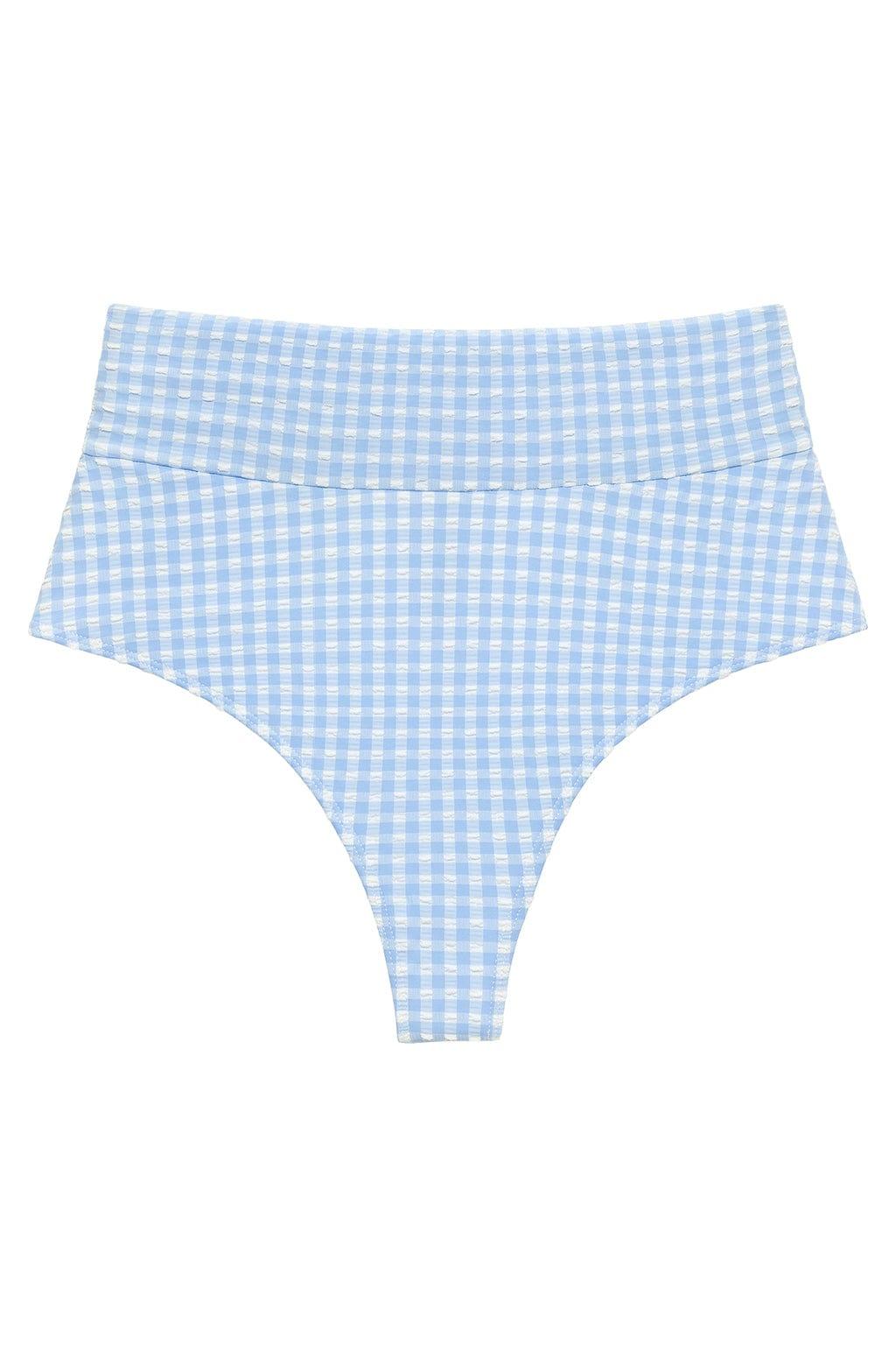 Full Coverage High Rise Bikini Bottom | Peri Micro Gingham