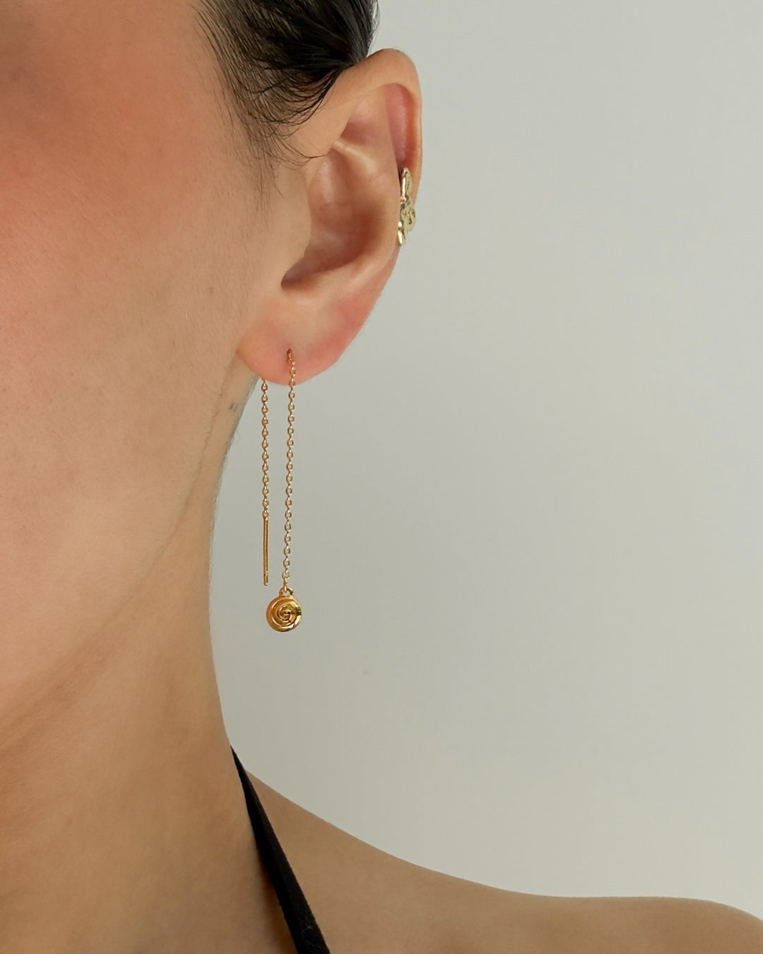 Seashell Threader Earrings | Silver