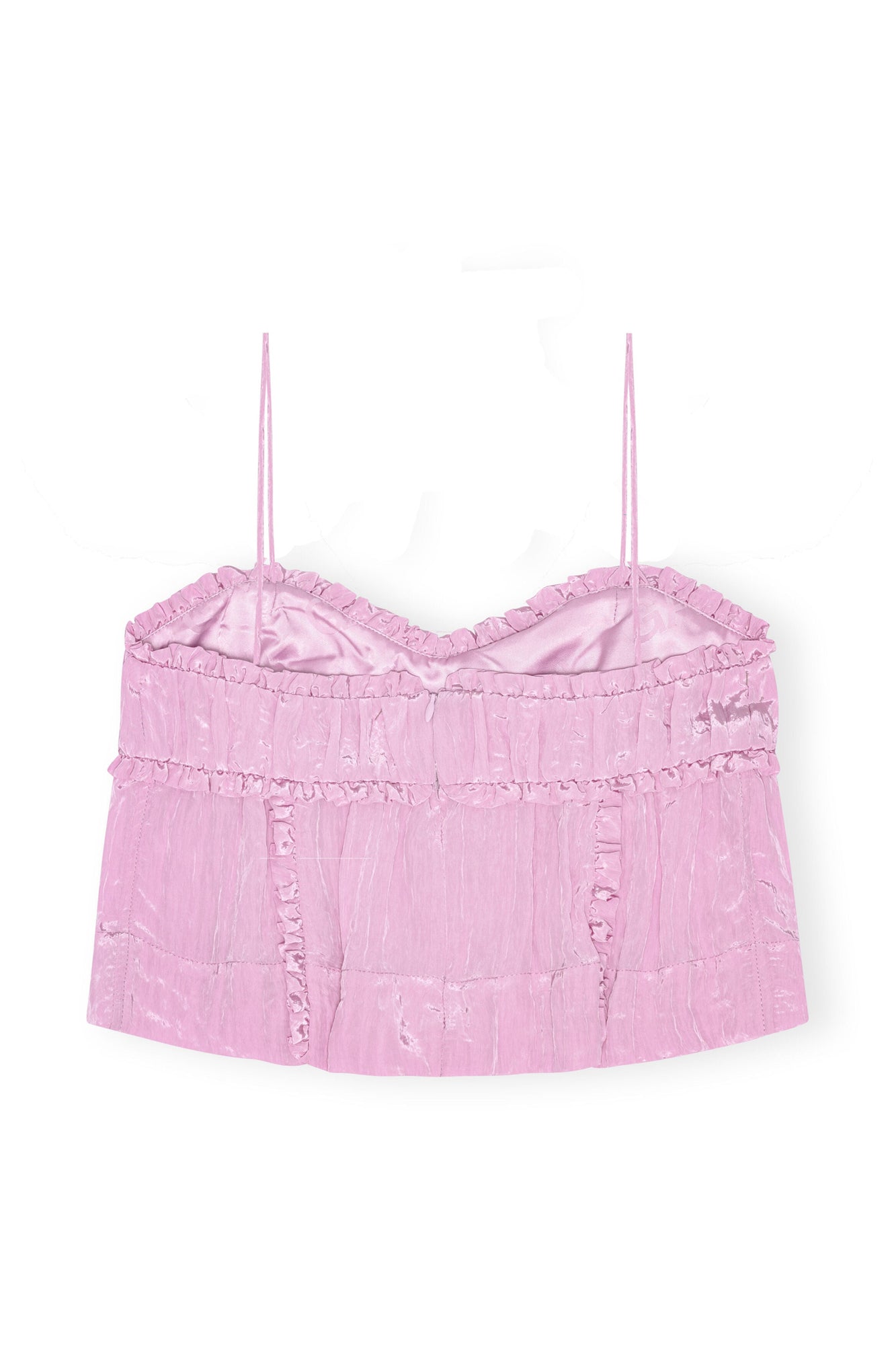 Pink Shiny Tech Strap Top | Lilac Sachet