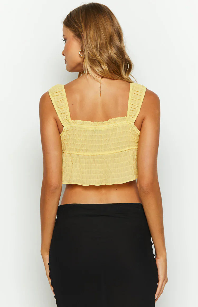 Pixie Crop Top | Yellow